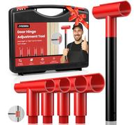 JYNSROU Strumento di regolazione della cerniera della porta, 4 in 1 (connessione filettata), adatto a cerniere da 1,4 a 2,6 cm, in acciaio inossidabile resistente, con custodia, per porte pesanti