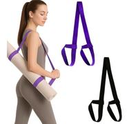 JYNVO 2 cinghie per tappetino yoga, cinghie regolabili, cinghie per tappetino yoga, bretelle per tappetino yoga, cinghie regolabili per tappetino yoga, cinghie per tappetino yoga, nere e viola.