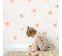 JYNVO 72 pezzi adesivi murali a forma di fiore, in molti colori, adesivi floreali colorati, a forma di fiore autoadesivi per camerette di bambini, bambine e bambini, per camerette e asili nido