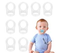 JYNVO 8 Pcs Pulsante di Silicone Anello, Adattatore per Clip Supporto Porta Ciuccio, Anello Adattatore per Ciuccio, Anello Adattatore Clip in Silicone