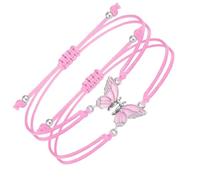JYNVO Bracciale Donna Bracciali Donna 2 PCS Bracciali d’amicizia con farfalla + Scheda, adatti per regali d’amicizia tra amiche/bambini