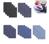 JYNVO Confezione da 20 toppe termoadesive per jeans, adatte sia per uso interno che esterno, disponibili in vari colori blu. Kit di riparazione jeans, adesivo forte