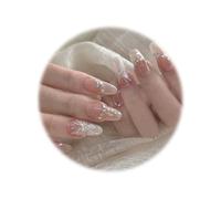 JYNVO Unghie Finte 1 set 24 adesivi per unghie farfalla con frange (adatti per la decorazione degli unghie per donne)