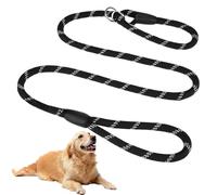 JYNXOR 1 Pcs Guinzaglio Corto per Cani con O-ring Riflettente Guinzaglio per Cani, Nylon Resistente Guinzaglio Regolabile, Guinzaglio Da Traino 1,2x130 cm,Nero,Forte e Resistente,per Una Presa Sicura