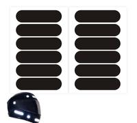 JYNXOR 12 Pezzi Adesivi Catarifrangenti Casco Moto, Strisce Adesive Nere Retroriflettenti per Casco Moto, Sicurezza e Visibilità di Notte, Adesivi Rifrangenti per Casco