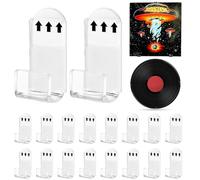 JYNXOR 18Pezzi Supporto da Parete per Dischi in Vinile, Porta CD da Parete Autoadesivo, Acrilico Trasparente Espositore per Copertina LP, Scaffale Per Dischi Vinile, Display per la Parete Della Parete