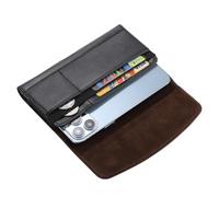 JYNXOR 1pcs Porta Cellulare da Cintura Pelle per Smartphone, Cell Phone Holster, Custodia per Cellulare con Clip da Cintura, Porta Telefono Orizzontale Universale, Cintura Fondina con Slot Carte, Nero