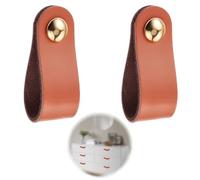 JYNXOR 2 Pezzi Maniglie di Cuoio,Maniglie per Porta di Mobili In pelle Maniglia Creativa Moderni in Pelle per Porta dell'armadio, Manopole,Cassetto, Maniglie delle Porte(Marrone)