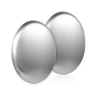 JYNXOR 2 Pezzi Saponetta in acciaio inox color argento, per rimuovere gli odori, elimina l'odore di pesce, cipolla e aglio, profumi forti dalle mani e dalla pelle, per cucina