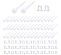 JYNXOR 200Paia Orecchini Trasparenti per Sport, Piercing Retainer Orecchini Plastica Trasparente Orecchini in Plastica Orecchini Trasparenti per unisex, Invisibili del Lobo dell'orecchio Che Perforano