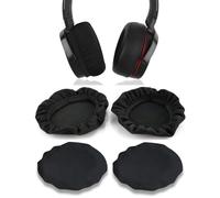 JYNXOR 4 Pezzi Copri Cuffie Lavabile, Custodie per Cuffie,Adatte per Cuffie da 6 A 9 Cm, Riutilizzabili,Antipolvere, Copri Auricolari in Tessuto Fodere Elastiche (Nero)