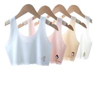JYNXOR 4 Pezzi Reggiseno Top Bimba Bambina Brassiere Reggiseno Basic in Cotone per Ragazza Top Bambina Reggiseno da Allenamento Basic Intimo Reggiseno in Cotone per Ragazze per Ragazze 8-12 Anni