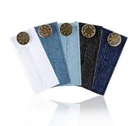 JYNXOR 5 PCS Bottone Allarga Pantaloni, Estensori Cintura Premaman, Bottoni Allarga Pantaloni Set Estensori Elastici in Vita Regolabili Estensori per Cintura Premaman Jeans, 8,4 x 3,5 cm/5 Colori