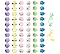 JYNXOR 60 Pezzi Colorate Piccola Campana 14mm, Mini Campane Natalizi Colorate Metallo Campanellini, Campanelle per Artigianato per Natale Matrimoni Decorazioni Gatti e Cani Fai da Te(6 Colori)