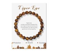 JYNXOR Bracciale Donna Pietre Naturali Bracciale Occhio Di Tigre Signora Braccialetto Perline 8 mm Semiprezioso Cristallo Naturale Elastico Elastico Cristallo Accessori Regalo Di Yoga Gioielli Regalo