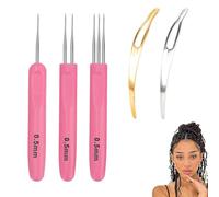 JYNXOR Dreadlock Hook Tool, 5 pezzi Dreadlock Uncinetto Strumenti per Capelli Inclusi 3 Pezzi Uncinetto Dreadlock e 2 Pezzi Strumenti Bloccare i Capelli, Ideali per l'Arte dei Capelli Dreadlock