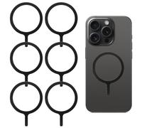 JYNXOR Magnetic Ring Plate 6 Pack per MagSafe universale compatibile con la ricarica wireless, per iPhone 16/15/14/13/12 Series - Nero