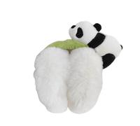 JynxtoyZeal Paraorecchie a forma di panda, invernali, calde, in finta pelliccia, per ragazze e donne, pieghevoli, in peluche, antivento, per il freddo, regalo di compleanno di Natale