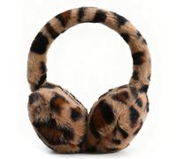 JynxtoyZeal Paraorecchie in Peluche, Leopardo Plush Earmuffs,Caldo Pieghevole Morbido Peluche Paraorecchie, Peluche Esterno di Inverno dei Plush Earmuffs