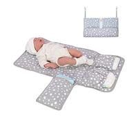 JYOKO KIDS Lenzuola Materassino fasciatoio portatile impermeabile, fasciatoio imbottito pieghevole (White Star)