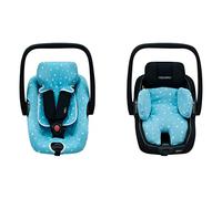 JYOKO KIDS Rivestimento per seggiolino auto in cotone compatibile con Maxi Cosi Recaro Zero, I-Size e Fodera per riduttore in cotone taglia 0 (Blue Sparkles)
