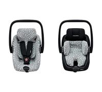 JYOKO KIDS Rivestimento per seggiolino auto in cotone compatibile con Maxi Cosi Recaro Zero, I-Size e Fodera per riduttore in cotone taglia 0 (White Star)