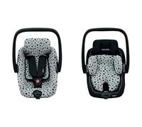JYOKO KIDS Rivestimento per seggiolino auto in cotone compatibile con Maxi Cosi Recaro Zero, I-Size e Fodera per riduttore in cotone taglia 0 (Black Star)