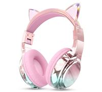 JYPS Cuffie Bluetooth Bambina, Metallico Cuffie Bambini Wireless Over Ear con Microfono Bluetooth 5.3, 74/85/94dBA Volume limitato, 40H Tempo di Riproduzione, per Musica/Scuola