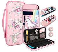 JYPS Custodia per il trasporto con unicorno per Nintendo Switch con maniglia di trasporto per accessori consolle - Custodia rigida portatile Custodia da viaggio compatibile con Nintendo Switch