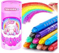 JYPS Pastelli per Bambini, 12 Pastelli Non-Tossici Colori cera con Portamatite, Torsibile Crayons per Bebe 1 2 3 Anno, Lavabili Pennarelli Forniture Artistiche per Regalo per la Ragazza 5-12
