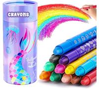 JYPS Pastelli per Bambini, 12 Pastelli Non-Tossici Colori cera con Portamatite, Torsibile Crayons per Bebe 1 2 3 Anno, Lavabili Pennarelli Forniture Artistiche per Regalo per la Ragazza 5-12
