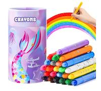 JYPS Pastelli per Bambini, 24 Pastelli Non-Tossici Colori cera con Portamatite, Torsibile Crayons per Bebe 1 2 3 Anno, Lavabili Pennarelli Forniture Artistiche per Regalo per la Ragazza 5-12