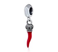 JYRRONG Ciondolo in argento Sterling 925 a forma di cornetto rosso, peperoncino, per braccialetti Pandora