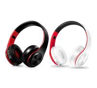 JYSiptkird Cuffie Bluetooth sopra l'orecchio stereo per computer, PC, per videogiochi, riunioni, chat, con microfono, paraorecchie morbide, pieghevoli, jack TF da 3,5 mm per connettività universale (2