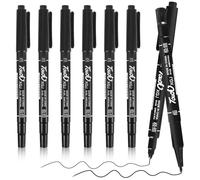 JYSNOW 6 Pezzi Pennarello, Marcatore Permanente, Pennarello Indelebile Nero, Punta Fine 1,0mm e Extra Fine 0,5mm, Pennarelli Indelebili per Plastica, Cartone, Legno, Metallo, Vetro - Nero