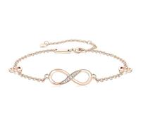 JYTDBCS Cavigliera in argento Sterling per donne e ragazze, con simbolo dell'infinito e zirconi, regolabile, gioiello da donna, cavigliera