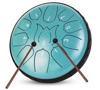 JYTMUS Tamburo in acciaio a 11 note, 15,2 cm, per esterni, con borsa per batteria, libro di musica, mazzuole, supporto per martello, plettri e adesivi, tamburo in acciaio per yoga, meditazione,