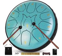 JYTMUS Tamburo in acciaio a 11 note, 15,2 cm, per esterni, con borsa per batteria, libro di musica, mazzuole, supporto per martello, plettri e adesivi, tamburo in acciaio per yoga, meditazione,