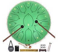 JYTMUS Tamburo in acciaio a 15 note, 33 cm, con borsa per batteria, libro musicale, strumenti per suonare, per meditazione, yoga, educazione musicale prenatale
