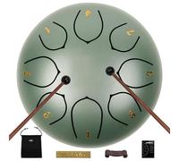 JYTMUS Tamburo linguistico in acciaio a 8 note, 15,2 cm, con borsa per batteria, libro musicale, bacchette, supporto per mazzuola e adesivi, per yoga, meditazione, educazione musicale prenatale
