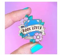 Jyuiipcz Bella spilla smaltata dura per amanti dei libri, splendida spilla a forma di pianta color pastello, spilla alla moda per zaino, decorazione per appassionati di letteratura, regalo (colore del