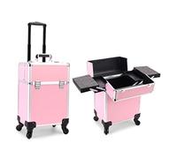 Jyuiipcz Scatola per unghie arrotolabile con ruote per nail art, organizer per lucidatura, trolley per trucco e cosmetici (colore: B, dimensioni: 33,5 x 23,5 x 56 cm), B, 33.5X23.5x56cm