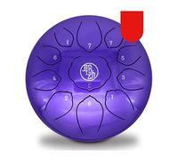 Jyuiipcz Steel Tongue Drum En Alliage D'acier 14" 15 Sound Tambour ? Main Avec 1 Paire De Maillets + Sac De Rangement Pour Méditation Yoga Et Zen (colore: blu) (viola)