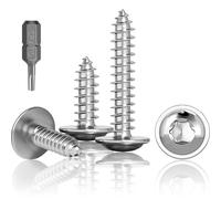 Jyvex 100 viti autofilettanti in acciaio inox M3 x 10 mm, viti autofilettanti con disco, viti A2 V2A, filettatura completa, viti per legno, viti a testa piatta con punta T25