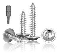 Jyvex 100 viti autofilettanti in acciaio inox M4 x 18mm, viti autofilettanti con disco, viti A2 V2A, filettatura completa, viti per legno, viti a testa piatta con punta T25