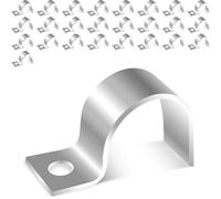 Jyvex 25 Pezzi Collari per Tubi, 25mm Cavallotti per Tubi Tondi, 304 Spessorato Fermo Tubo, Singolo a U Morsetti Tubi Per il Fissaggio di Cavi, Fili e Tubi