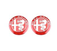 JYWLKQ Auto Emblema per Alfa Romeo Stelvio 2017-2022 2023, Stemma Logo Distintivo Badge per Griglie Anteriori Vano Portabagagli Insignia Styling Decorare Ricambio Accessorio,Front+Back Logo-Red