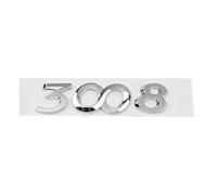 JYWLKQ Auto Emblema per Peugeot 3008 2016-2023, Adesivo Distintivo Lettere Numeri Simbolo Logo Sticker Badge Adatto per Parafango Laterale Baule Scritta Decorazioni Accessori,3008-Silver