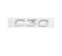 JYWLKQ Auto Emblema per Volvo XC90 2015-2023, Adesivo Distintivo Lettere Numeri Simbolo Logo Sticker Badge Adatto per Parafango Laterale Baule Scritta Decorazioni Accessori,C30-Silver