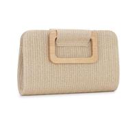 Jywmsc Pochette di paglia per le donne Borsa da spiaggia estiva Borsa da sera intrecciata Borsa con manico superiore per le vacanze